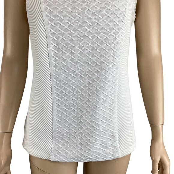 Deletta Anthropologie White Textured Tank Top Medium Gavi - Picture 7 of 7